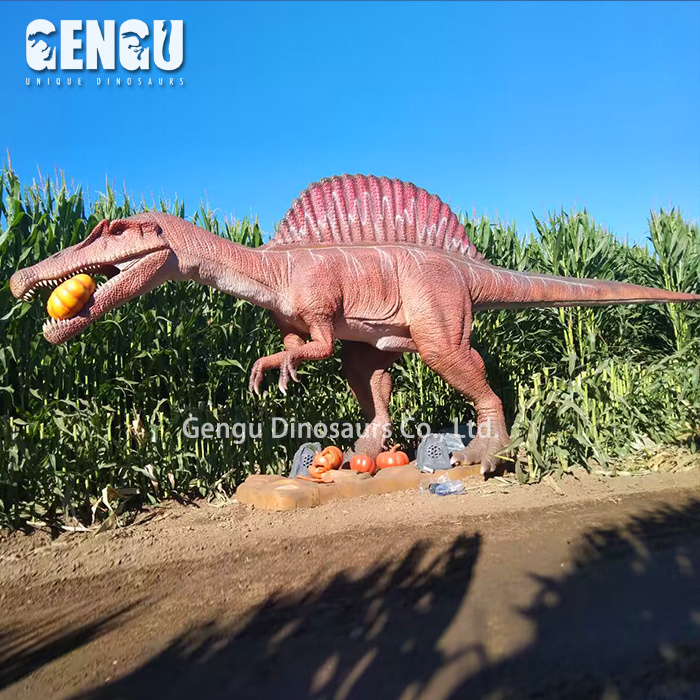 Animatronic Halloween Theme Park Customized Animatronic Dinosaur And Pumpkin Model