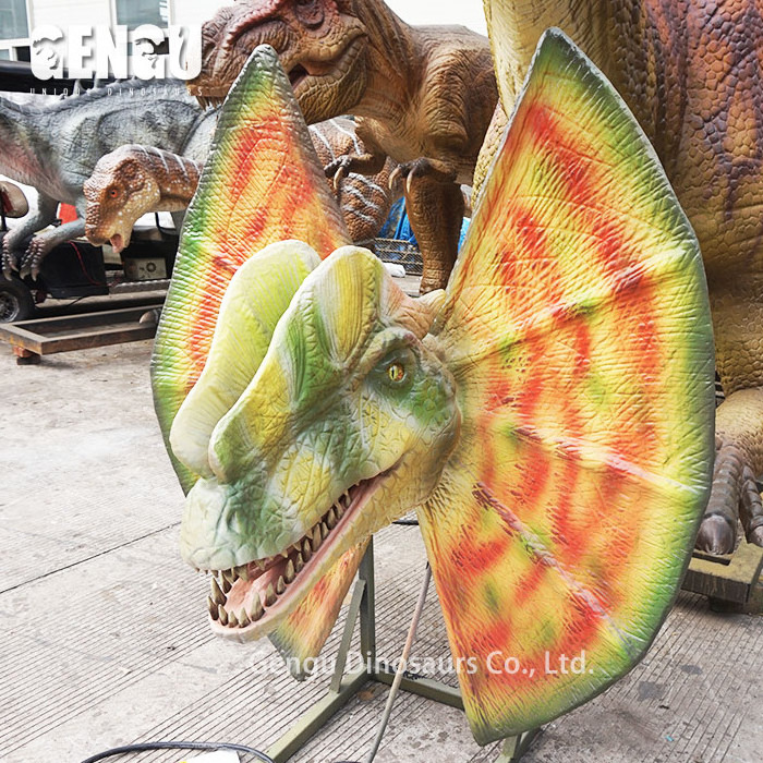 Wall Decoration Animatronic Dilophosaurus Dinosaur Head