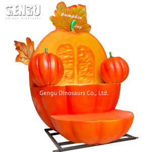 Halloween Decorations Outdoor Fiberglass Model Pumpkin Chair Statue For Children