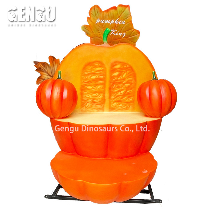 Halloween Decorations Outdoor Fiberglass Model Pumpkin Chair Statue For Children