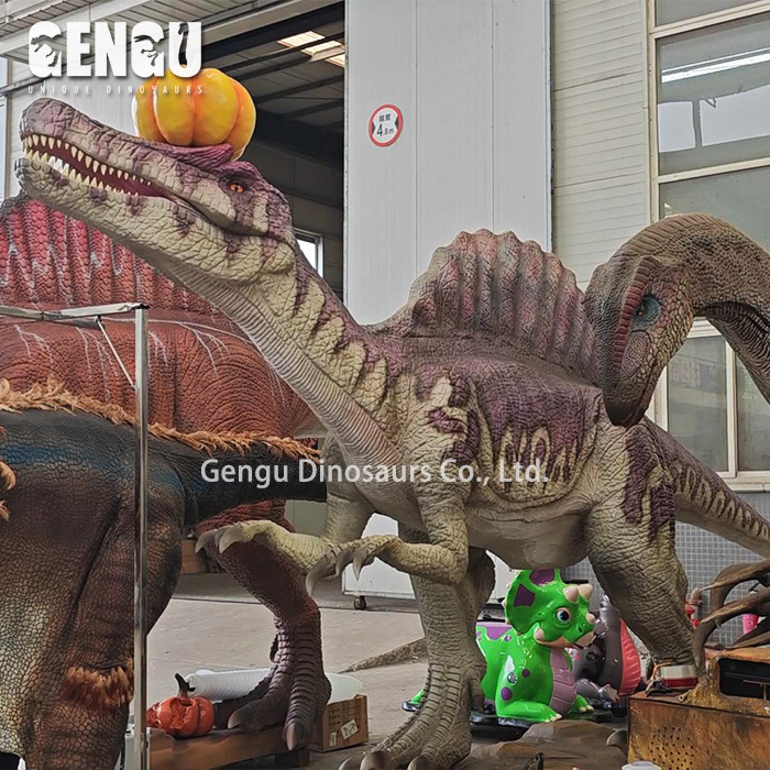 Animatronic Halloween Theme Park Customized Animatronic Dinosaur And Pumpkin Model