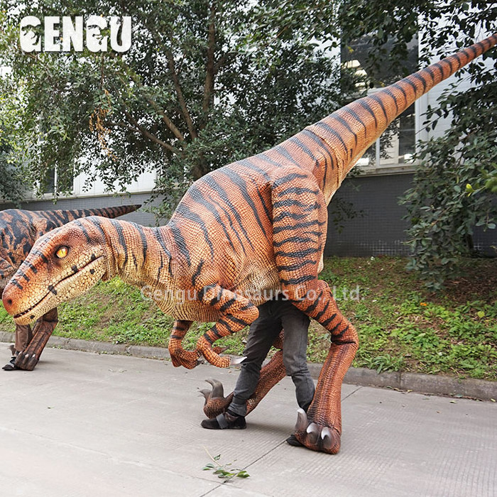 Walking Dinosaur Costume Blue Velociraptor Costume Realistic Dinosaur Dino Costume