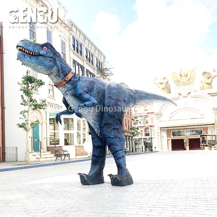 Walking Dinosaur Costume Blue Velociraptor Costume Realistic Dinosaur Dino Costume