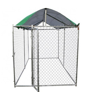 10x10 stainless chain link dog kennel with cover