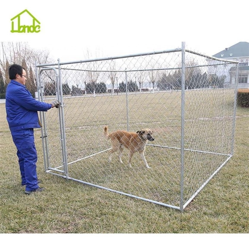 10x10x6 foot outdoor large galvanized chain link dog fence kennel cage from China factory