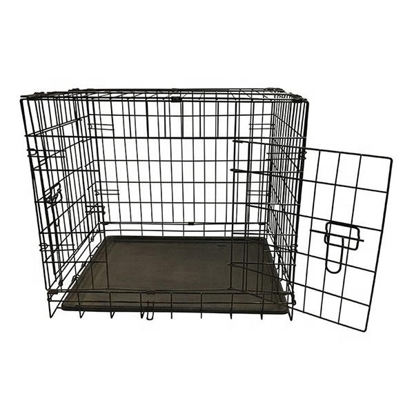 Wholesale Manufacturer 30 36 42 48 Inch Metal Foldable Dog Crates Cage Metal Folding Dog Cage Black Impact Dog Kennel Crate