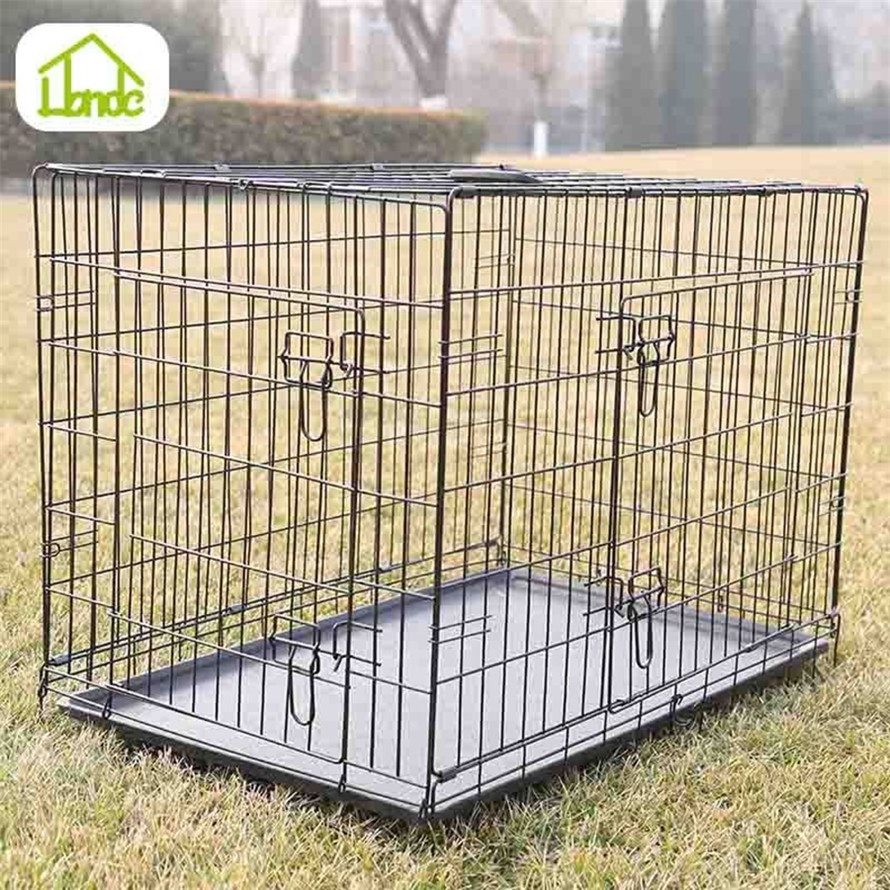 High quality cheap indoor collapsible iron xl foldable design clear car dog kennel drop whelp cage box bank for sale