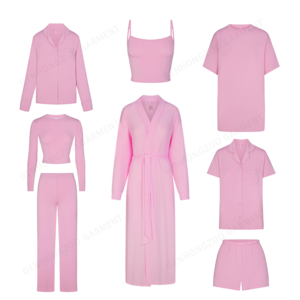 Custom Organic Bamboo Cotton Modal Pajamas For Women Set Soft Loungewear Cropped Top Flare Pants Two Piece Women's Pajamas Sets