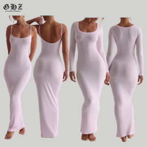 Custom Dress For Women Modal Cotton Ribbed Casual Dress Soft Lounge Long Slip Cami Bodycon Long Maxi Women's Dress Summer 2024