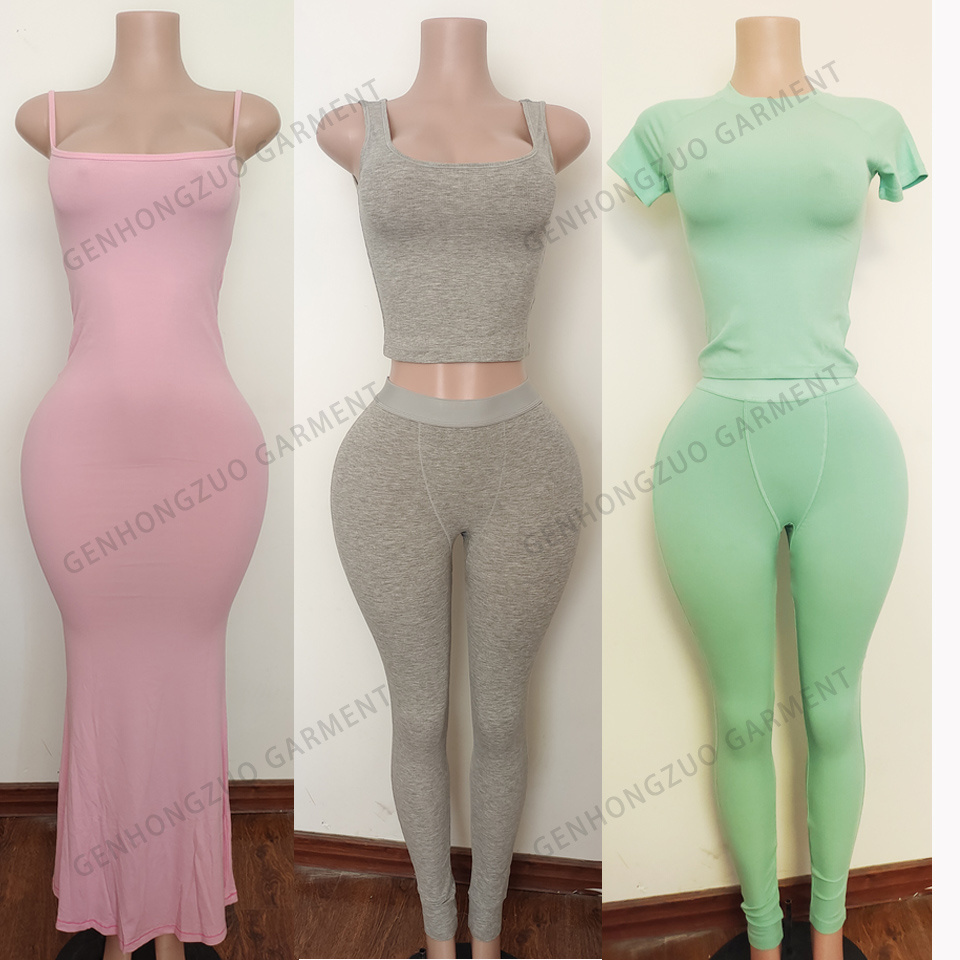 Custom Dress For Women Modal Cotton Ribbed Casual Dress Soft Lounge Long Slip Cami Bodycon Long Maxi Women's Dress Summer 2024