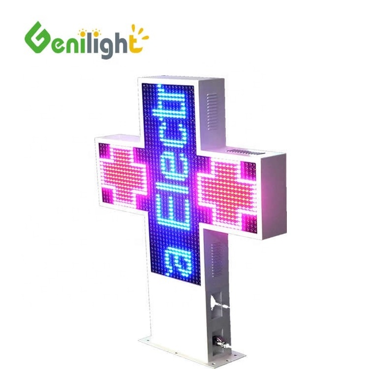 Full Color Led cross Pharmacy Sign With WIFI Control