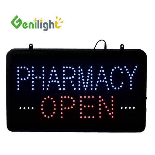 new animated motion led letter PHARMACY open sign billboard