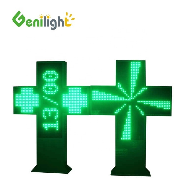 Full Color Led cross Pharmacy Sign With WIFI Control