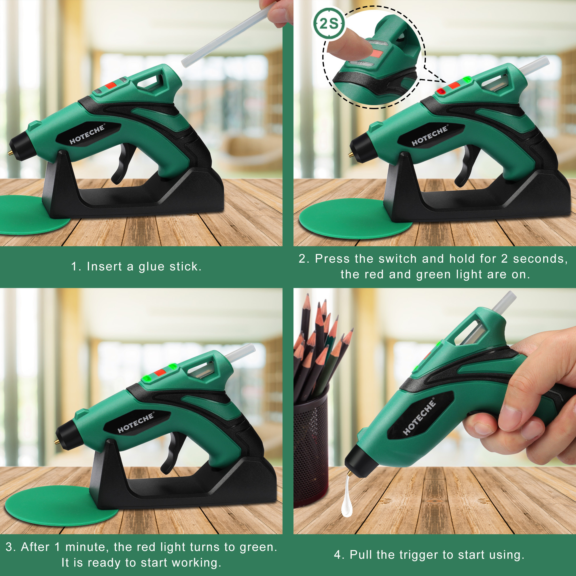 3.7V Lithium Cordless Hot Glue Gun