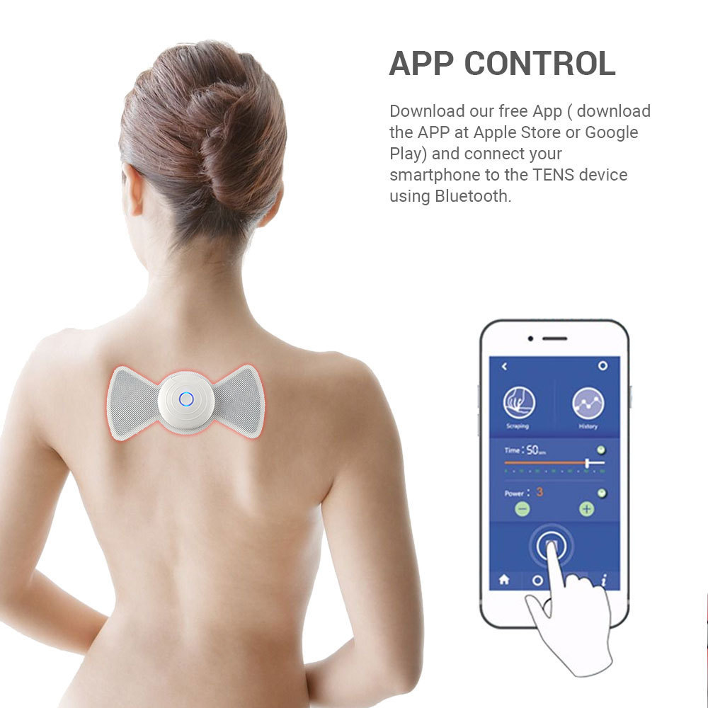 Sunmas 24 mode APP remote control Health Fitness vibrating head wireless tens massager