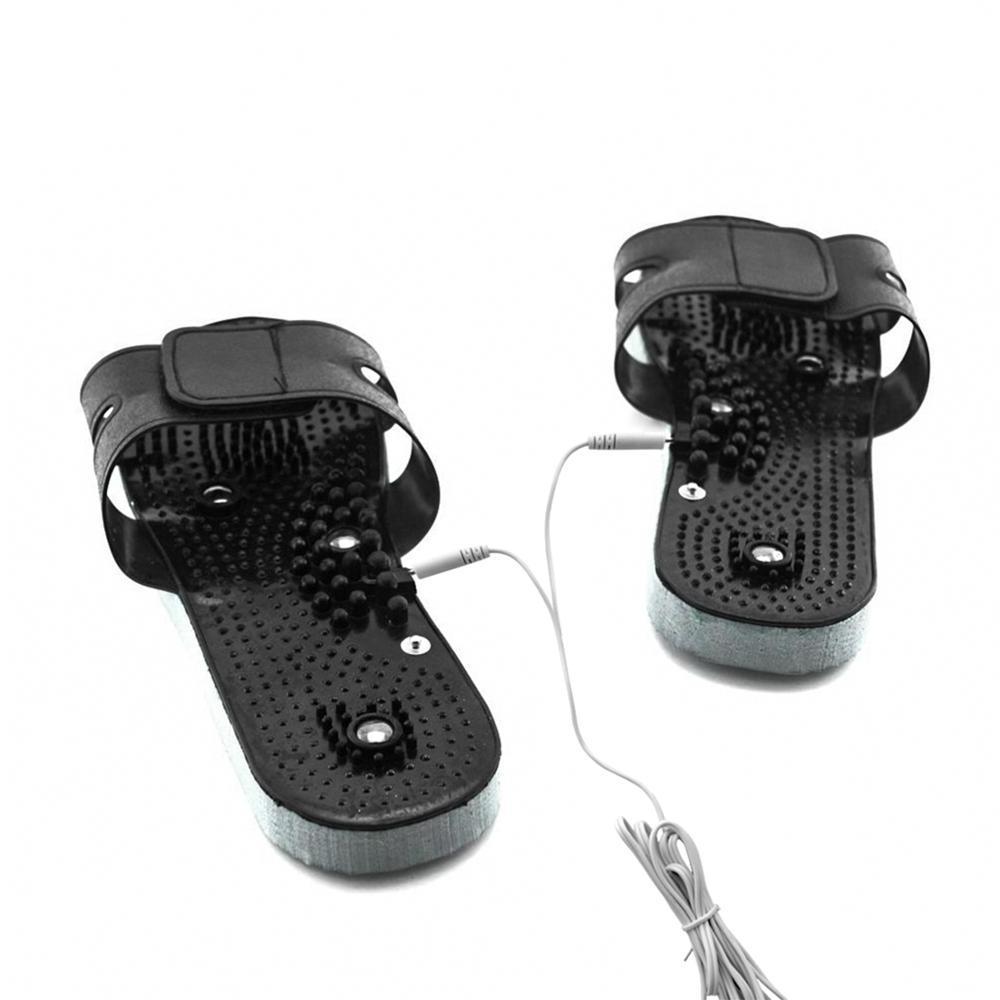 Portable Foot Acupressure Electric Massage Slippers Sandal Reflexology Shoes Tens Unit Impulse Massager