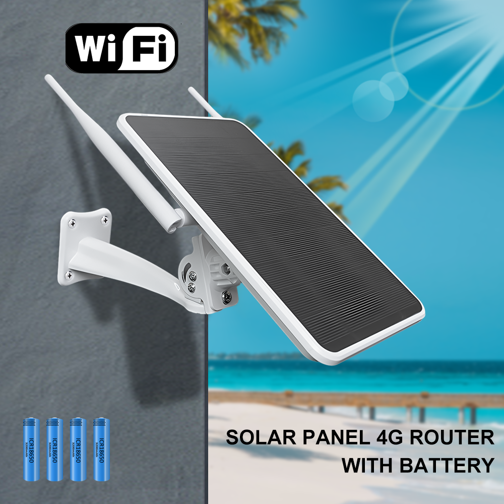 Wireless 4G Solar Router Outdoor Wifi 3G 4G Sim Card Solar Battery Router 6W Solar Panel LTE WCDMAFor Camera &home