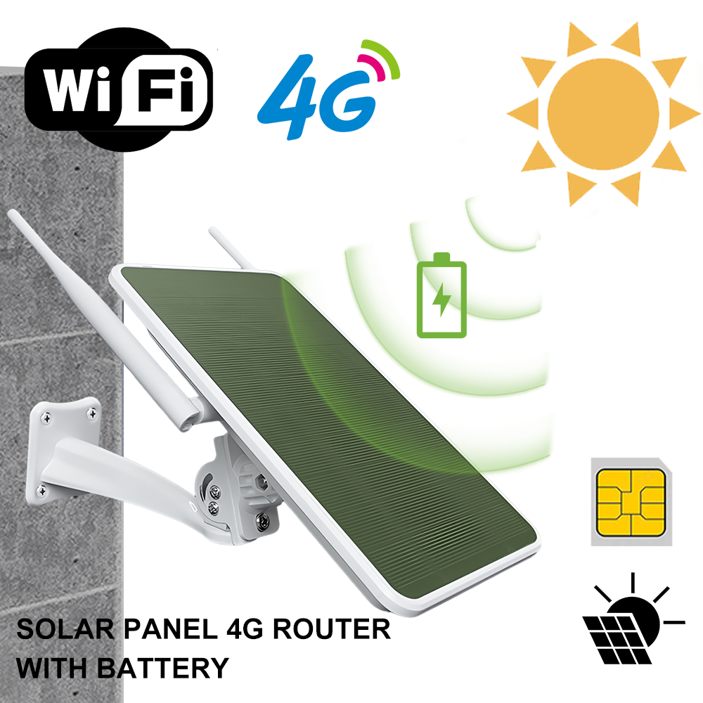 Wireless 4G Solar Router Outdoor Wifi 3G 4G Sim Card Solar Battery Router 6W Solar Panel LTE WCDMAFor Camera &home