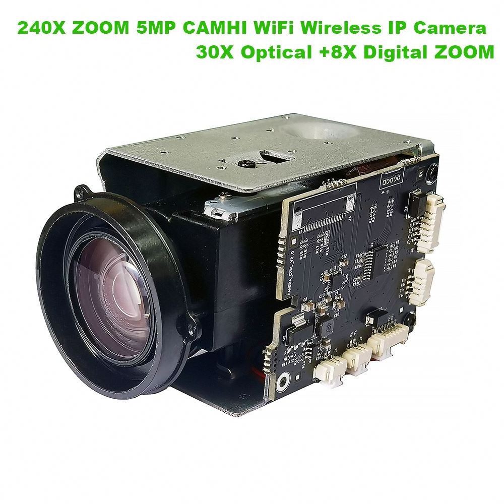 CamHipro 5MP IMX335 240X ZOOM Wireless Wifi Humanoid Wireless IP Camera Module DV Recorder Support SD MIC Speaker