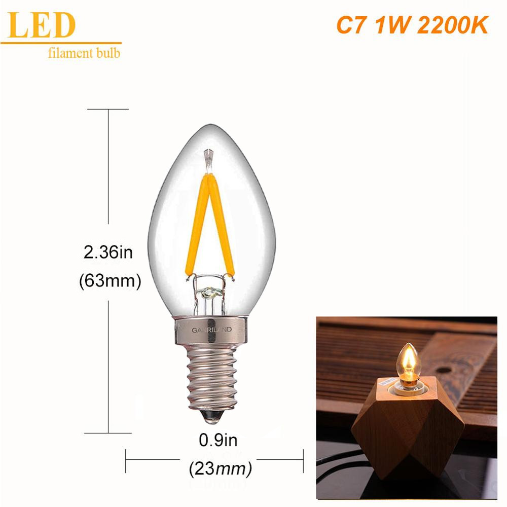 Led Dimmable Bulb E12 110V 0.5W 1W 2W LED Lamp LED Filament Night Light Chandelier LED Edison Bulbs C7 T20 T22