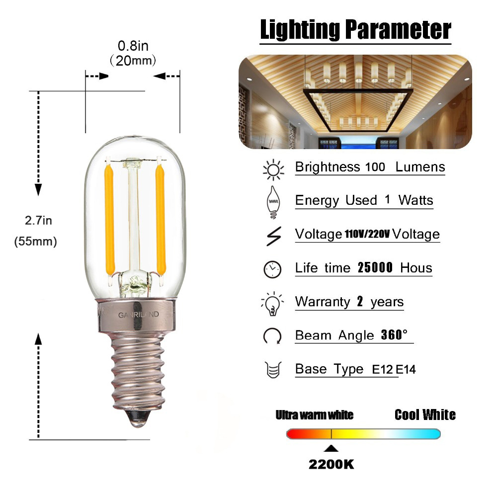 Led Dimmable Bulb E12 110V 0.5W 1W 2W LED Lamp LED Filament Night Light Chandelier LED Edison Bulbs C7 T20 T22