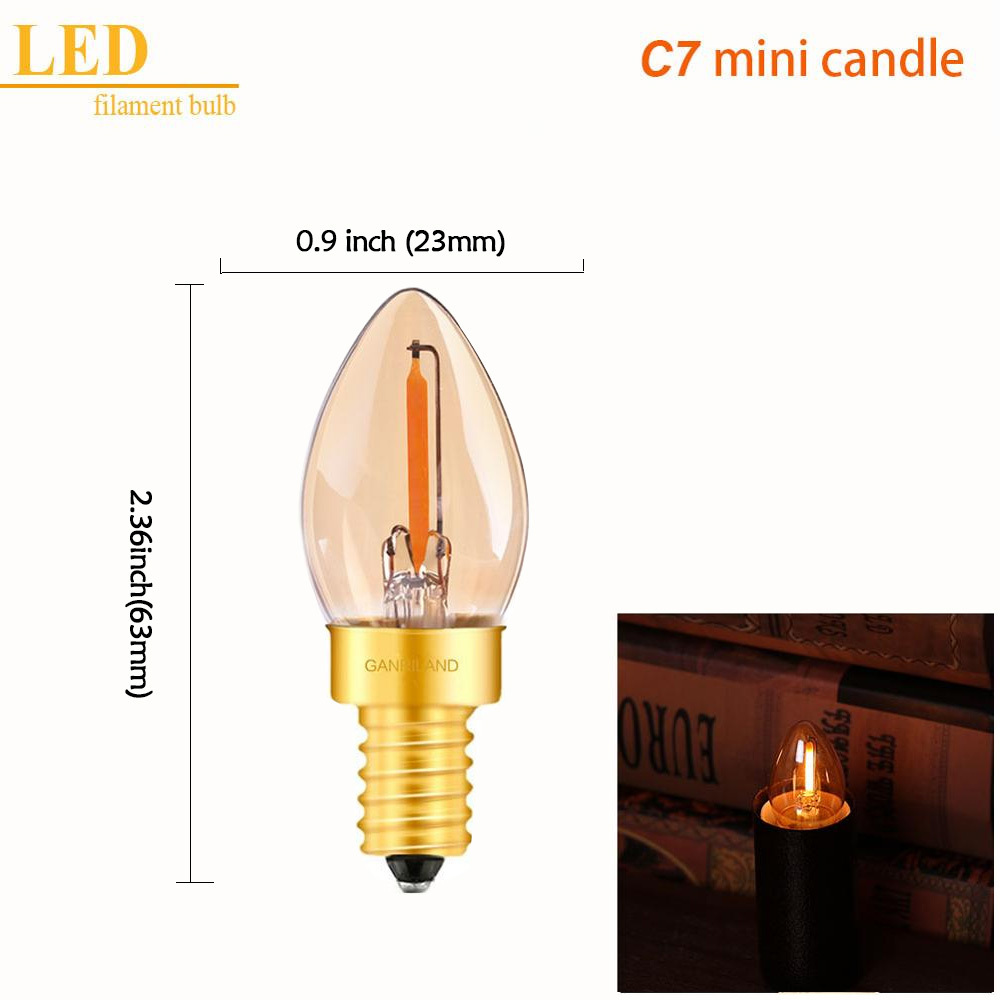 Led Dimmable Bulb E12 110V 0.5W 1W 2W LED Lamp LED Filament Night Light Chandelier LED Edison Bulbs C7 T20 T22