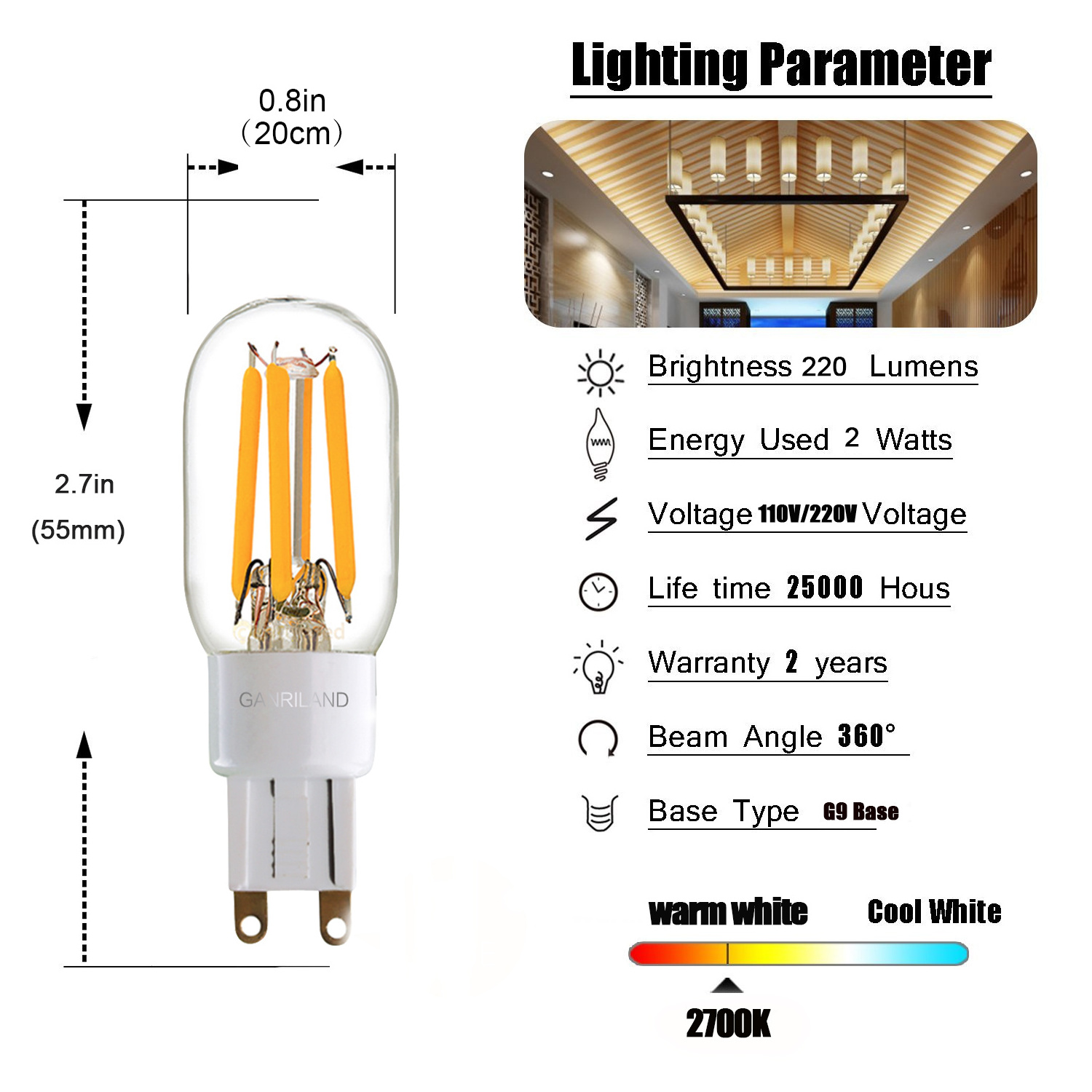 1W 2W 2200K T20 T22 Tubular Filament Bulb E12 E14 G9 Base Dimmable Led Fridge Spare Parts Refrigerator Freezer Light Bulb