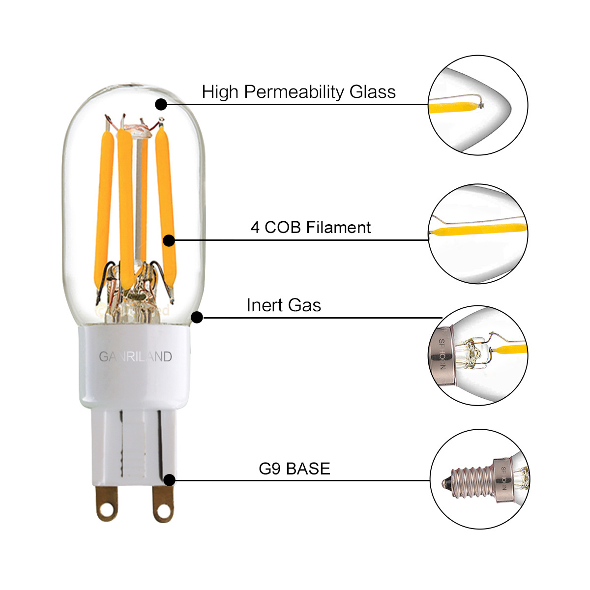 1W 2W 2200K T20 T22 Tubular Filament Bulb E12 E14 G9 Base Dimmable Led Fridge Spare Parts Refrigerator Freezer Light Bulb