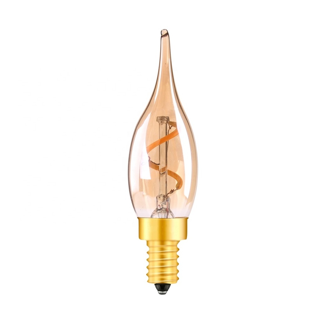 dimmable vintage edison light bulbs E12 E14 E17 DC 110V 2700K 9W C22T Retro Spiral LED Filament Bulb led chandelier bulb