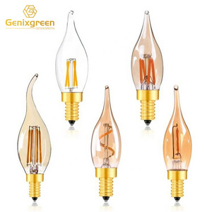 dimmable vintage edison light bulbs E12 E14 E17 DC 110V 2700K 9W C22T Retro Spiral LED Filament Bulb led chandelier bulb