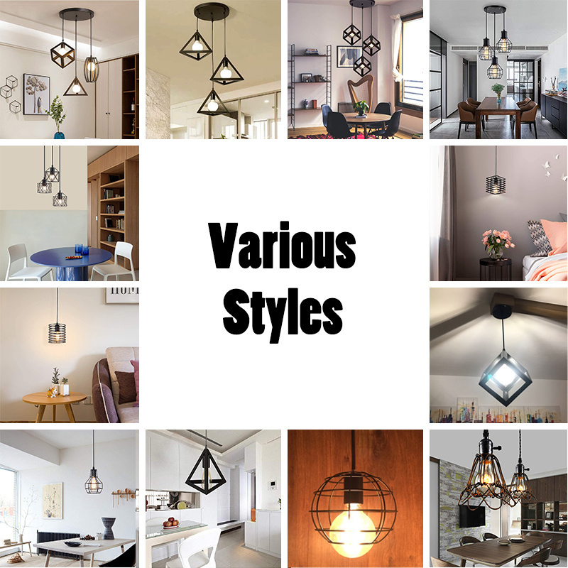 Metal Nordic Modern Pendant Lights E27 Base Indoor Ceiling Light Bestselling Retro Hanging Lamps Chandelier