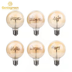 Vintage Retro Decorative G125 Globe Led Edison Love Filament Letter bulb Hanging Ceiling Light Bulbs Holiday Lighting