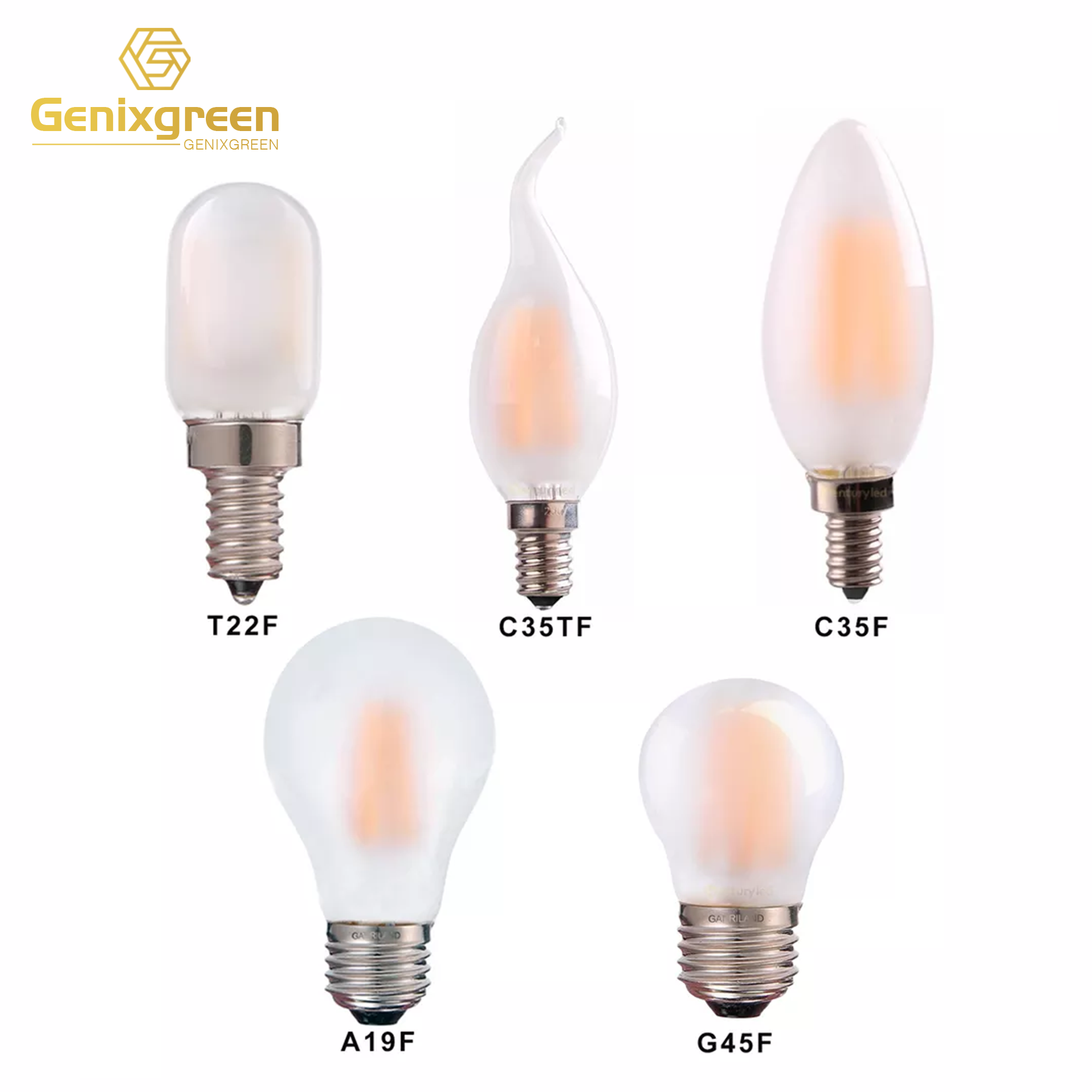 Vintage Edison Frosted Led Light Bulbs E14 E26 E27 2700K Dimmable C35 T22 A19 G45  4w 6W 8W Aluminum Mini Led Filament Lamp Bulb