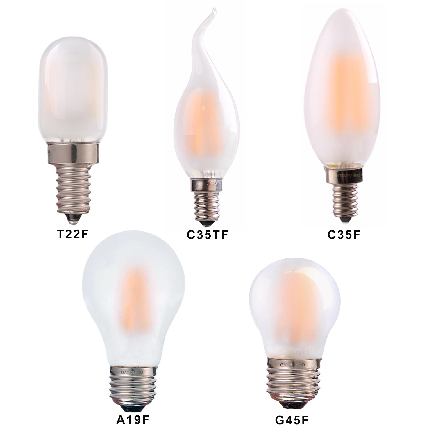 Vintage Edison Frosted Led Light Bulbs E14 E26 E27 2700K Dimmable C35 T22 A19 G45  4w 6W 8W Aluminum Mini Led Filament Lamp Bulb