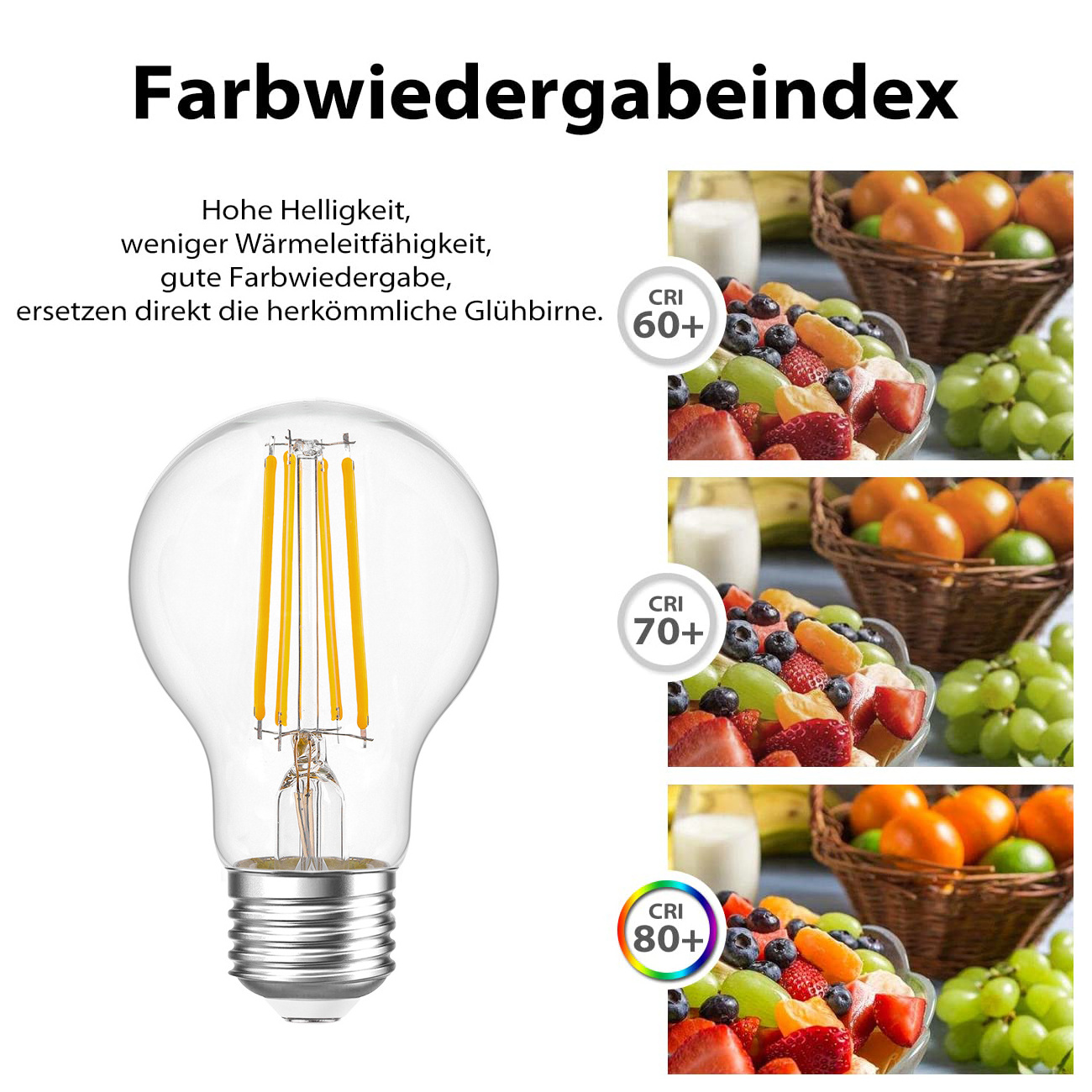 Genixgreen High Lumens LED Filament Bulb Dimmable Lamp Bulb E27 2700K Energy Saving Edison Incandescent OEM LED Bulb