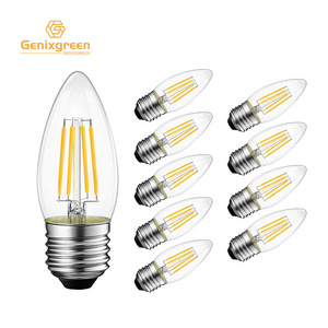 LED Filament Bulb 6W C35 Dimmable Candelabra LED Bulbs E27 220V Glass Vintage Chandelier Decorative Candle Light Led Bulb