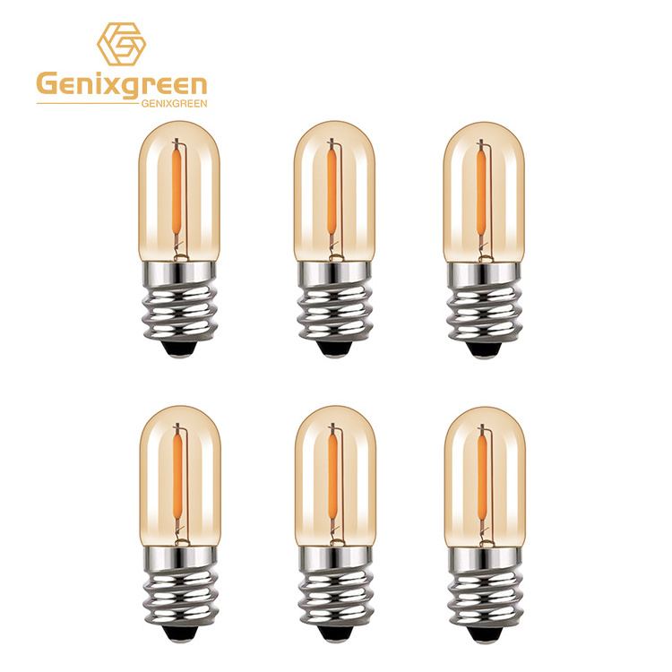 Dimmable E12 Led Filament Night Lamp T16 0.6W E14 Candelabra Warm White 2200K Amber Glow 220V LED Candle Lamps Electric Bulb