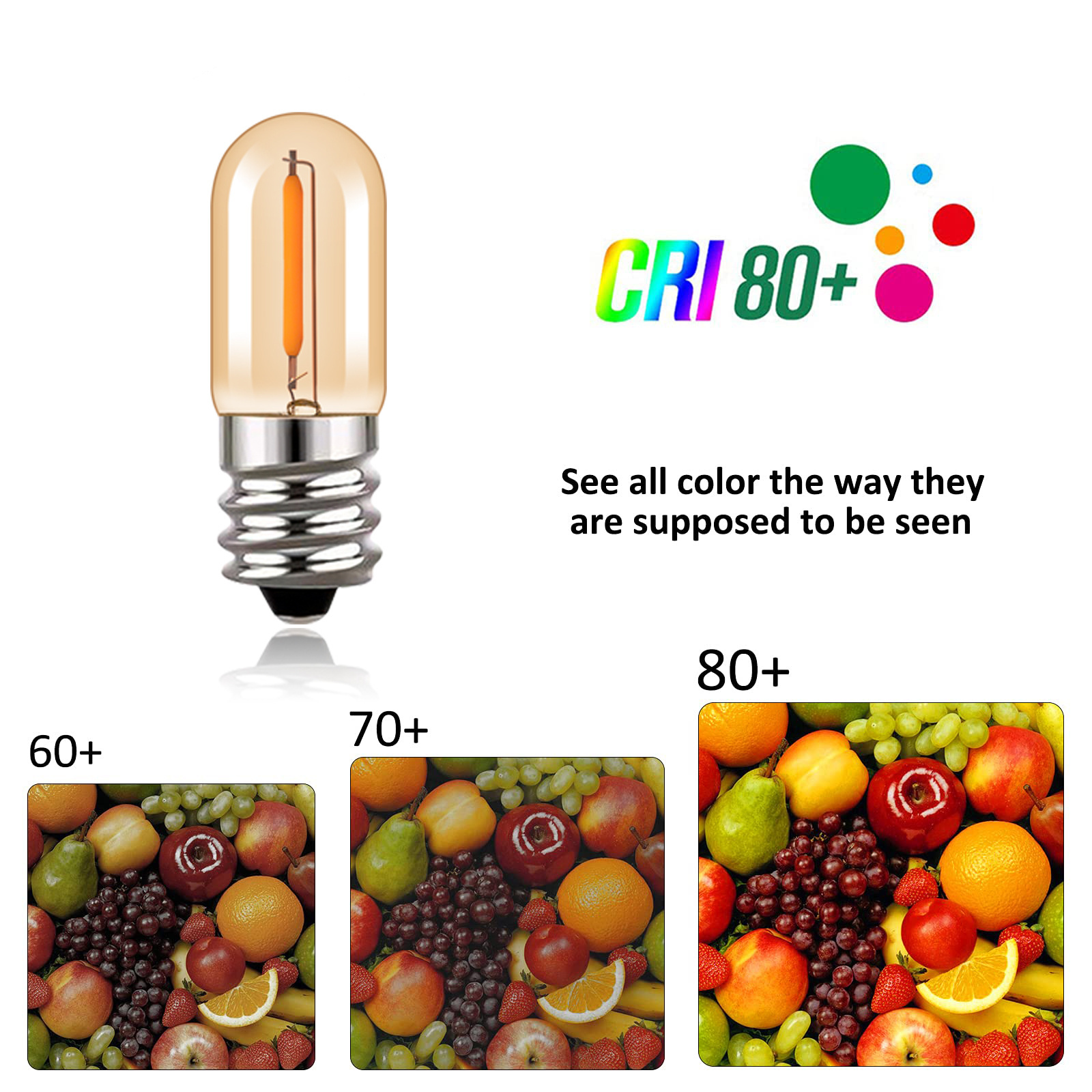 Dimmable E12 Led Filament Night Lamp T16 0.6W E14 Candelabra Warm White 2200K Amber Glow 220V LED Candle Lamps Electric Bulb