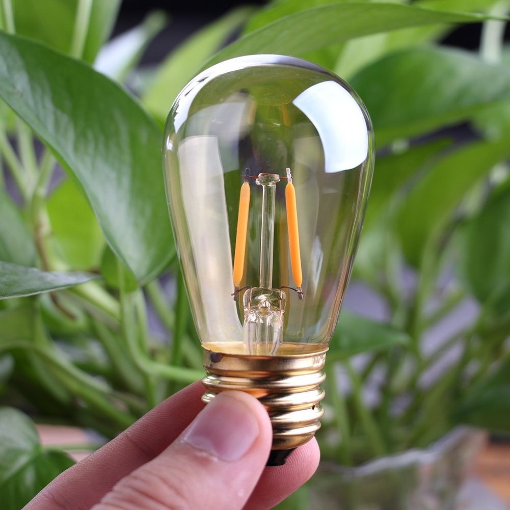 S14 1W Vintage LED Filament Bulb Amber Glass Edison ST45 Globe Light bulbs 2200K Dimmable Perfect for Party Wedding Lamp Bulb