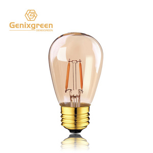 S14 1W Vintage LED Filament Bulb Amber Glass Edison ST45 Globe Light bulbs 2200K Dimmable Perfect for Party Wedding Lamp Bulb