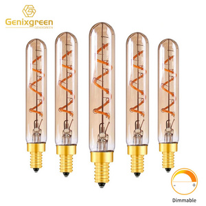 T20 2W 2200K E12 E14 Base 110V 220V AC Decorative Pendant Light Bulbs Dimmable Edison LED Spiral Filament Candelabra Light Bulb