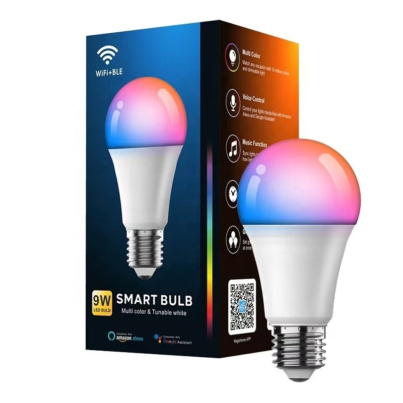 Led Bulb 9W Smart Wifi Led Light Bulb Rgb Color Alexa Google Home Voice Control Light Bulb