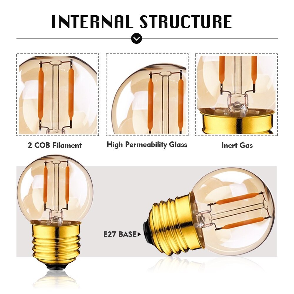 Wholesale E27 DC 12V 24V LED Light Bulb G40 1W E14 Led Daylight White Low Voltage E12 E14 Led Lamp RV Locomotive Room Light bulb