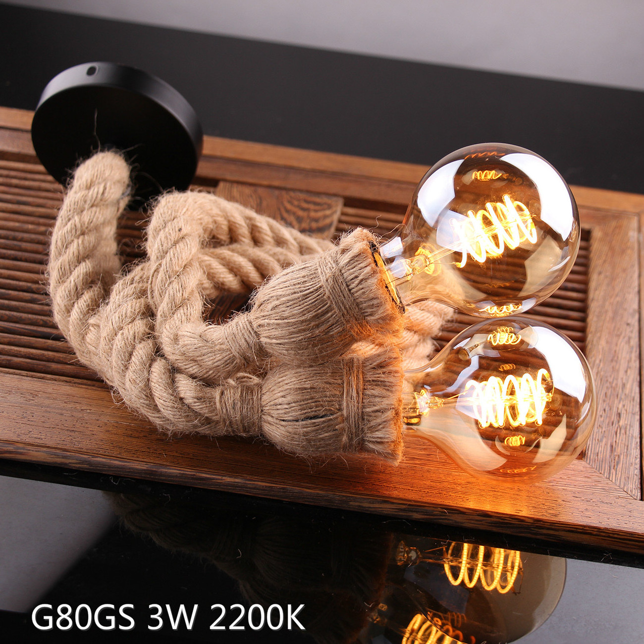 Unique Design Hemp Rope Rustic Pendant Lamp Fixture E27 Socket Ceiling Light Pendant for Bar Hotel Study room Lighting