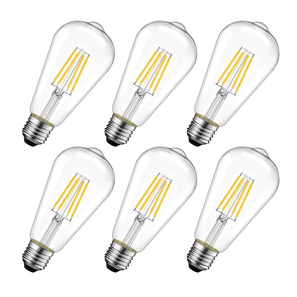 Factory Stock Energy Saving Dimmable Vintage Straight Filament Edison Bulb ST64 led filament lamp