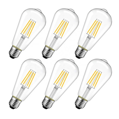 Factory Stock Energy Saving Dimmable Vintage Straight Filament Edison Bulb ST64 led filament lamp