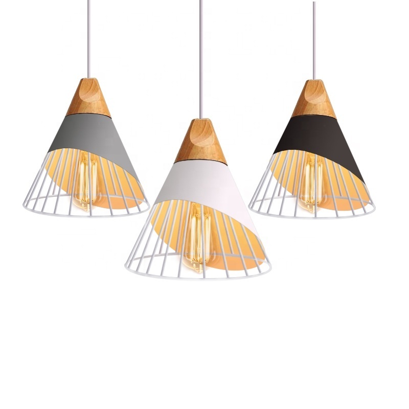 Wood Pendant Lights Modern Industrial Lamp Loft Nordic Hanging Lamp Kitchen Pendant Lamp Design Bedroom Dining Room Lights