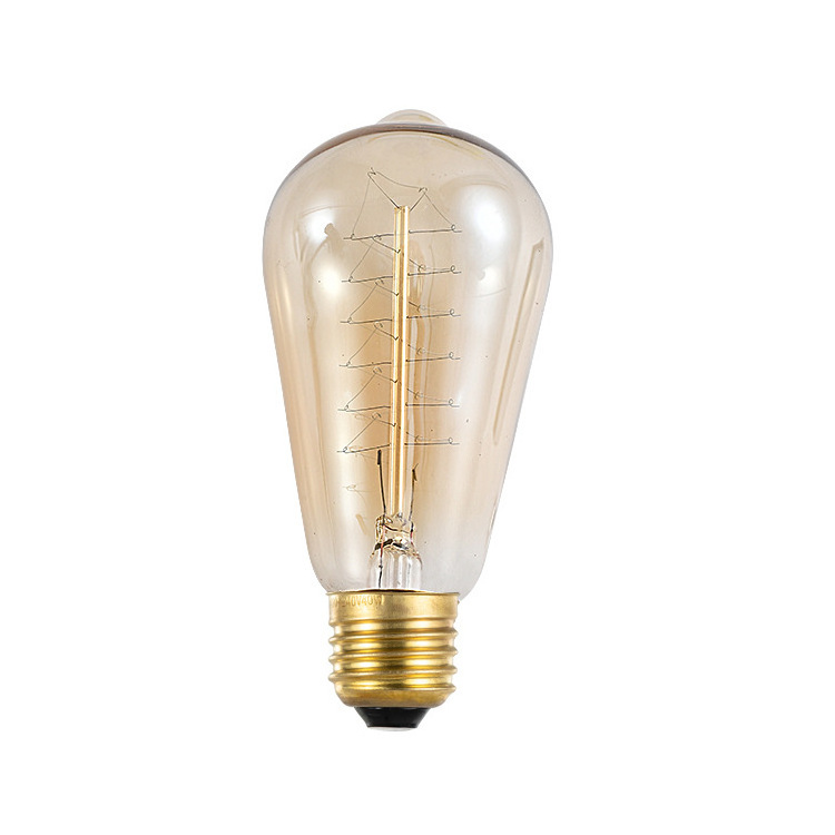 Best Price Long Life Wind Wire Tungsten Lamp Vintage ST64 40W E26 E27 110V 220V Retro Edison Light Bulbs