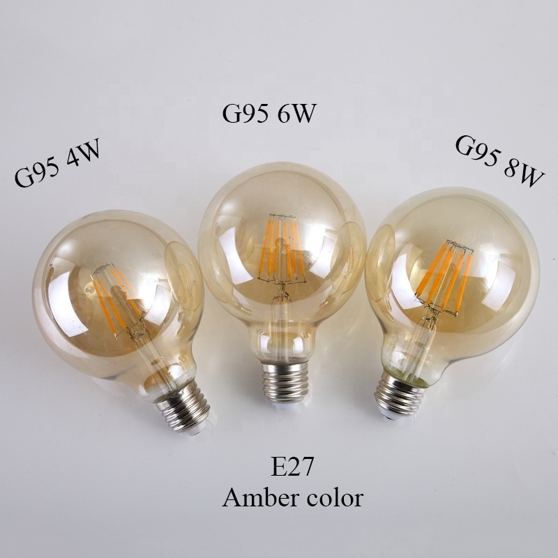 Chandelier LED G80 G95 G125 Light Lamp 4W 6W 8W Filament Bulb 2700K Edison Retro Dimmable Ampoule LED Lighting