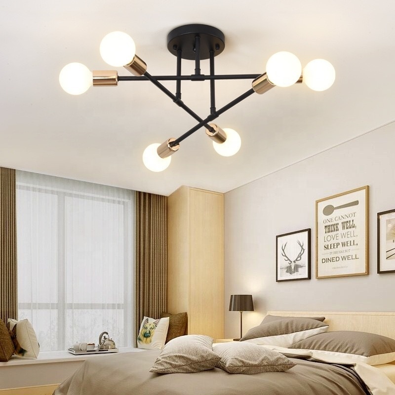 Factory wholesale low price popular iron chandelier 6 heads ceiling light modern pendant lights for living room and bedroom